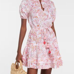 Poupette St. Barth Pink and Orange Pleated Sundress